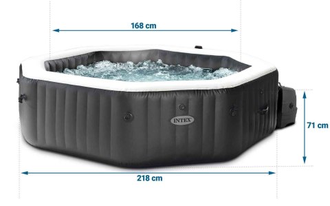 Nadmuchiwane Spa Ośmiokątne Basen Z Hydromasażem 6 Os. 218x71 Cm Akcesoria Premium Intex 28462