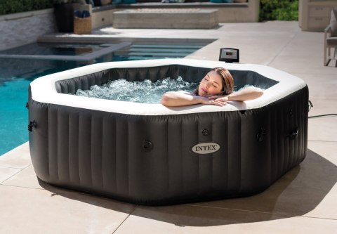 Nadmuchiwane Spa Ośmiokątne Basen Z Hydromasażem 6 Os. 218x71 Cm Akcesoria Premium Intex 28462