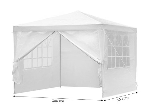 Namiot Pawilon Ogrodowy Handlowy 3x3 M 4 Ścianki Biały Multigarden