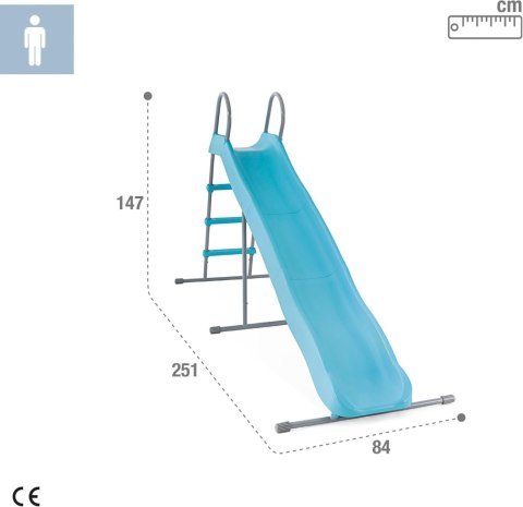 Zjeżdżalnia Dla Dzieci Ogrodowa Ślizg 244 Cm Duża Stal Tworzywo Intex 44107