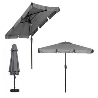 Duży Parasol Ogrodowy Skośny Łamany Korba 200x130 Cm Szary