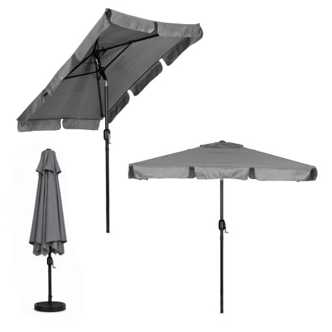 Duży Parasol Ogrodowy Skośny Łamany Korba 200x130 Cm Szary