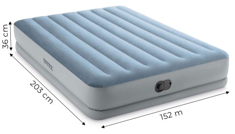 Duży Materac Dmuchany Dwuosobowy 203x152x36 Cm Z Wbudowaną Pompką Elektryczną Łóżko Intex 64159