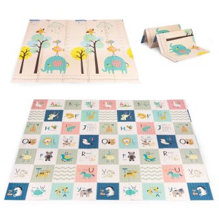 Mata Piankowa Dla Dzieci 200x180 Cm Edukacyjna Dwustronna Składana Miarka Wzrostu Alfabet Ecotoys