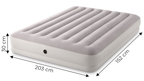 Materac Dmuchany Dwuosobowy 203x152x30 Cm Z Pompką Elektryczną Łóżko Intex 64179