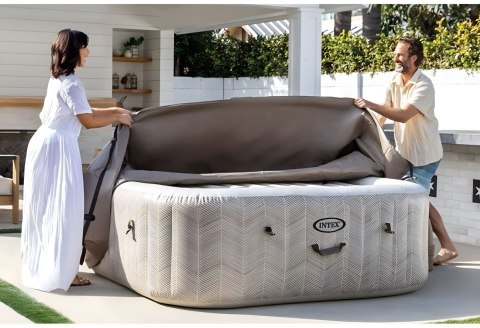 Nadmuchiwane Spa Kwadratowe Basen Z Hydromasażem 4 Os. 175x71 Cm Akcesoria Premium Intex 28446
