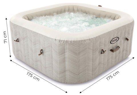 Nadmuchiwane Spa Kwadratowe Basen Z Hydromasażem 4 Os. 175x71 Cm Akcesoria Premium Intex 28446