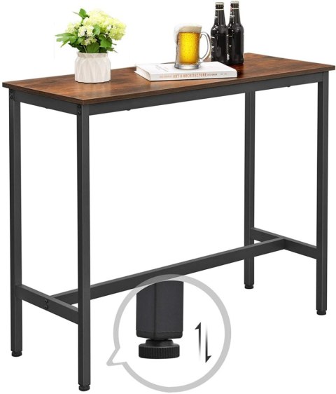 Stół Barowy Kuchenny Wąski Industrial Loft Z Dwa Taborety