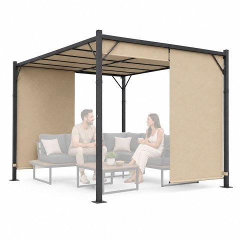 Pergola Ogrodowa Tarasowa 3x4 M Stalowa Altana Zadaszenie Beżowa