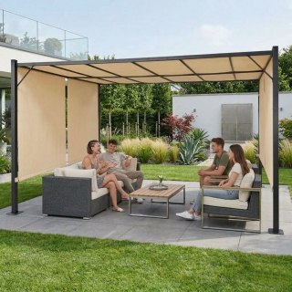 Pergola Ogrodowa Tarasowa 3x4 M Stalowa Altana Zadaszenie Beżowa