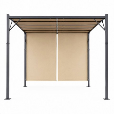 Pergola Ogrodowa Tarasowa 3x4 M Stalowa Altana Zadaszenie Beżowa