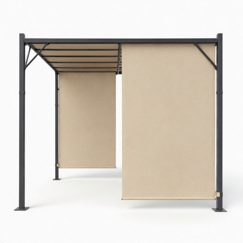Pergola Ogrodowa Tarasowa 3x4 M Stalowa Altana Zadaszenie Beżowa