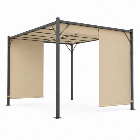 Pergola Ogrodowa Tarasowa 3x4 M Stalowa Altana Zadaszenie Beżowa