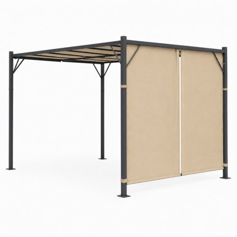 Pergola Ogrodowa Tarasowa 3x4 M Stalowa Altana Zadaszenie Beżowa