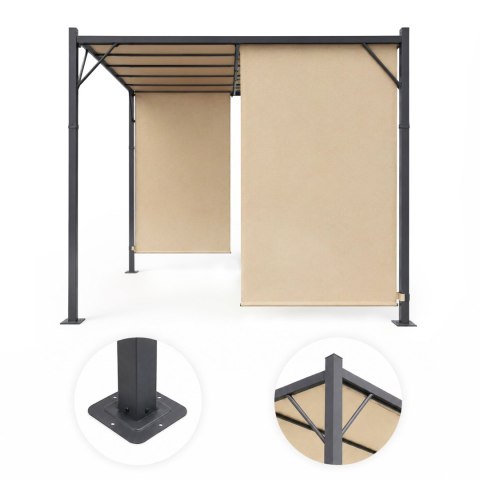 Pergola Ogrodowa Tarasowa 3x4 M Stalowa Altana Zadaszenie Beżowa