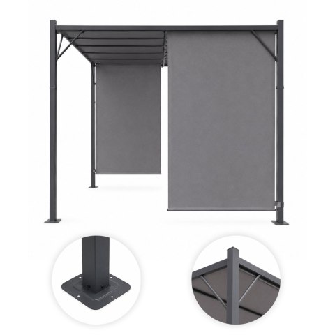 Pergola Ogrodowa Tarasowa 3x4 M Stalowa Altana Zadaszenie Szara
