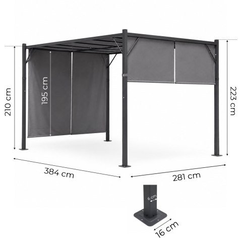 Pergola Ogrodowa Tarasowa 3x4 M Stalowa Altana Zadaszenie Szara