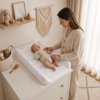 Przewijak Profilowany 85x50 Cm Z Miarką PVC Bezpieczny Dla Niemowląt