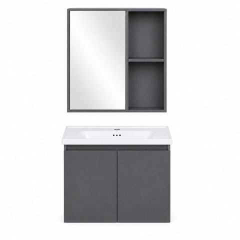 Szafka Łazienkowa Wisząca Z Umywalką I Lustrem Modernhome