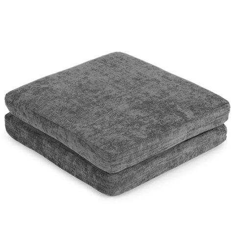 Sofa Składana Modułowa Dla Dzieci Duża 2-Osobowa Diy 10 Miękkich Poduch Tkanina Szenilowa - Szara Ecotoys