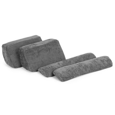 Sofa Składana Modułowa Dla Dzieci Duża 2-Osobowa Diy 10 Miękkich Poduch Tkanina Szenilowa - Szara Ecotoys