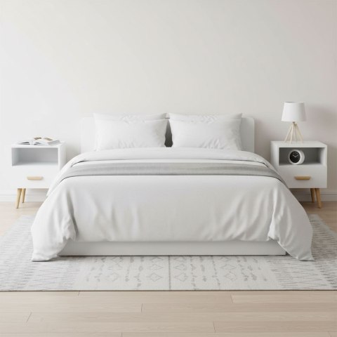 Szafki Nocne Zestaw 2 Szt. Nowoczesne Stoliki Kawowe Białe Modernhome