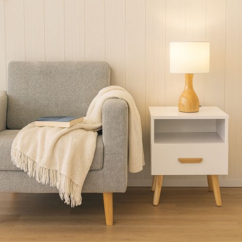 Szafki Nocne Zestaw 2 Szt. Nowoczesne Stoliki Kawowe Białe Modernhome
