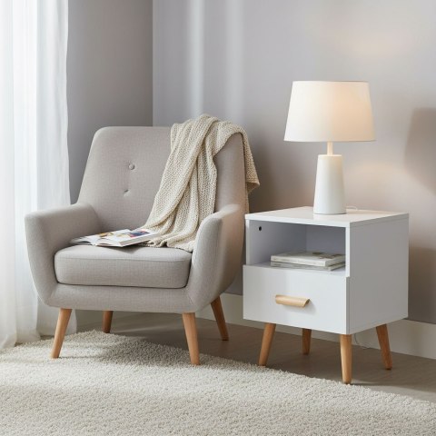 Szafki Nocne Zestaw 2 Szt. Nowoczesne Stoliki Kawowe Białe Modernhome