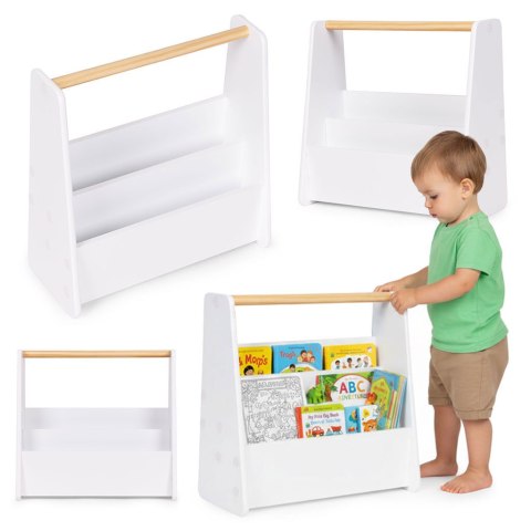 Biblioteczka Dziecięca Montessori Regał Na Książki Organizer 2 Poziomy Biały Ecotoys