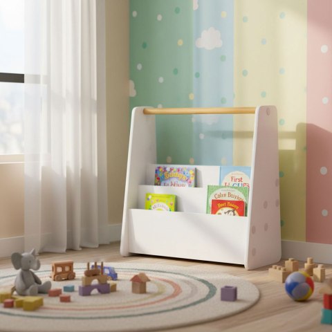 Biblioteczka Dziecięca Montessori Regał Na Książki Organizer 2 Poziomy Biały Ecotoys