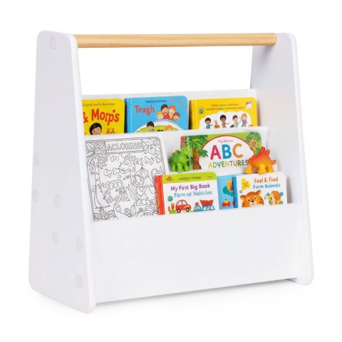 Biblioteczka Dziecięca Montessori Regał Na Książki Organizer 2 Poziomy Biały Ecotoys
