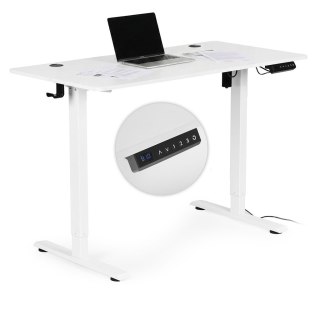 Biurko Elektryczne Regulowane 120x60 Cm Regulacja Wysokości 72-117 Cm Białe Modernhome
