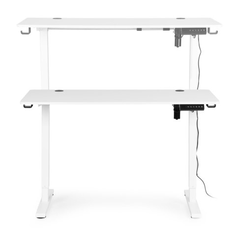 Biurko Elektryczne Regulowane 120x60 Cm Regulacja Wysokości 72-117 Cm Białe Modernhome