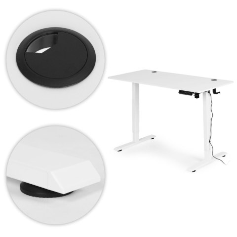 Biurko Elektryczne Regulowane 120x60 Cm Regulacja Wysokości 72-117 Cm Białe Modernhome