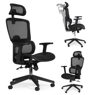Fotel Biurowy Obrotowy Ergonomiczny Regulacja Wysokości Czarny Modernhome