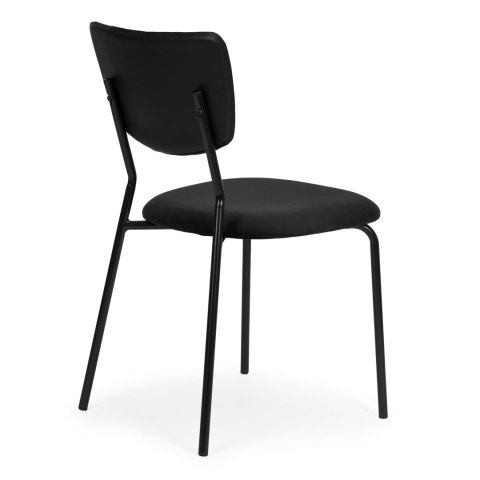 Komplet 4 Krzeseł Welurowych Do Jadalni I Salonu Czarne Modernhome