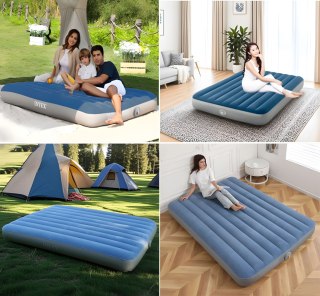 Materac Dmuchany Dwuosobowy 203x152x25 Cm Z Wbudowaną Pompką Elektryczną Intex 64189