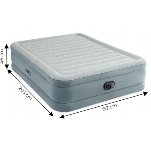Materac Dmuchany Dwuosobowy 203x152x46 Cm Z Wbudowaną Pompką Elektryczną Intex 64824