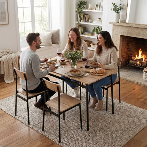 Zestaw Mebli Do Jadalni Kuchni Stół + 4 Krzesła Malmo Modernhome