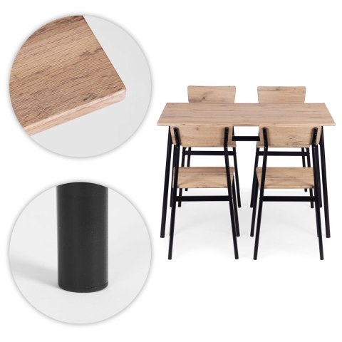 Zestaw Mebli Do Jadalni Kuchni Stół + 4 Krzesła Malmo Modernhome