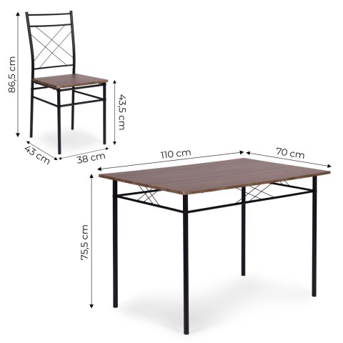 Zestaw Mebli Do Jadalni Kuchni Stół + 4 Krzesła Verona Modernhome
