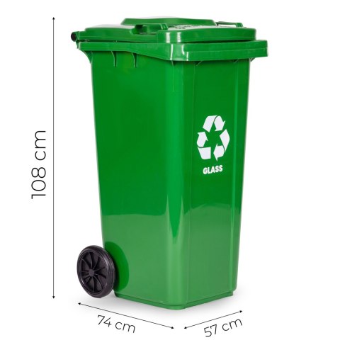 Zestaw 5 koszy na śmieci pojemniki 5x240L niebieski zielony żółty czarny brązowy makulatura szkło plastik odpady zmieszane BIO g