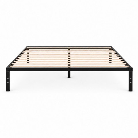 Łóżko metalowe 190x200 cm ze stelażem minimalistyczna czarna rama ModernHome