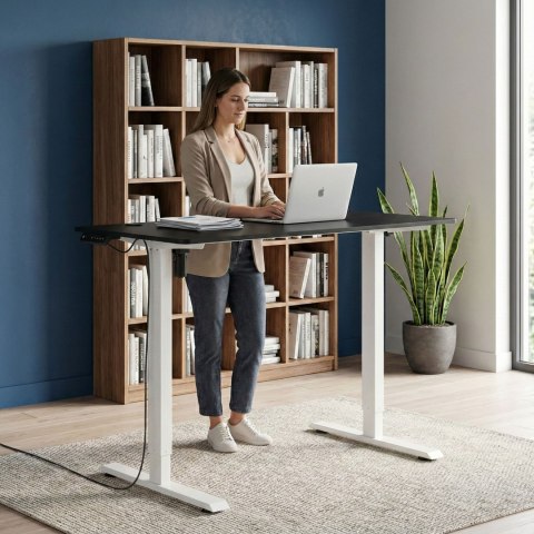 Biurko Elektryczne Regulowane 120x60 Cm Regulacja Wysokości 72-117 Cm Modernhome