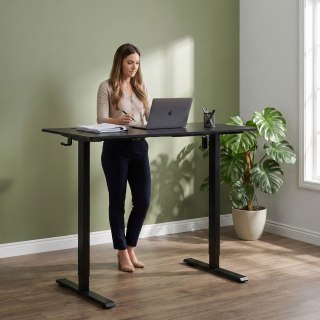 Biurko Elektryczne Regulowane 120x60 Cm Regulacja Wysokości 72-117 Cm Czarne Modernhome