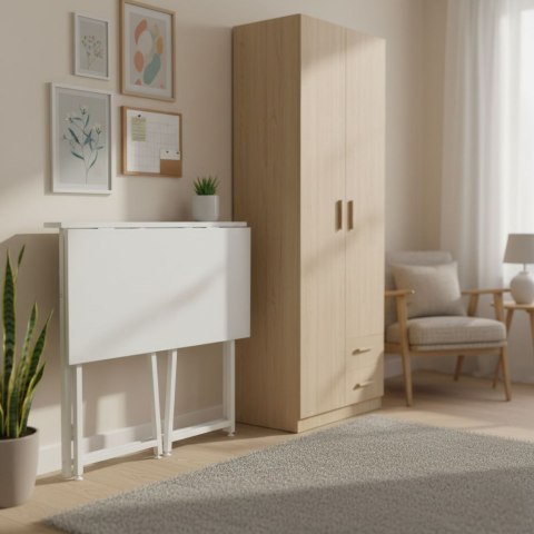 Biurko Komputerowe Składane 80x45 Cm Stolik Pod Laptopa Białe Modernhome