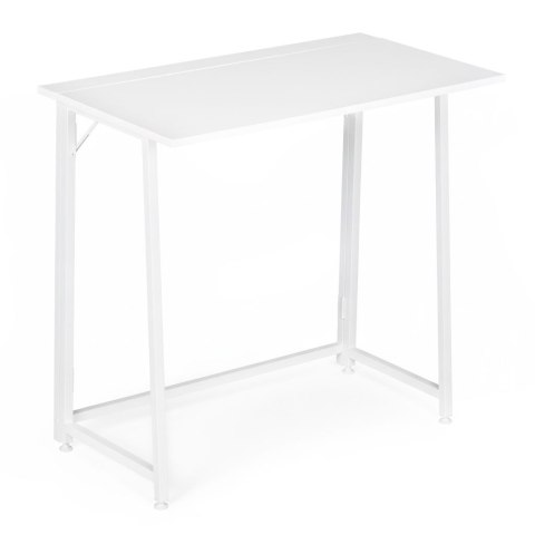 Biurko Komputerowe Składane 80x45 Cm Stolik Pod Laptopa Białe Modernhome