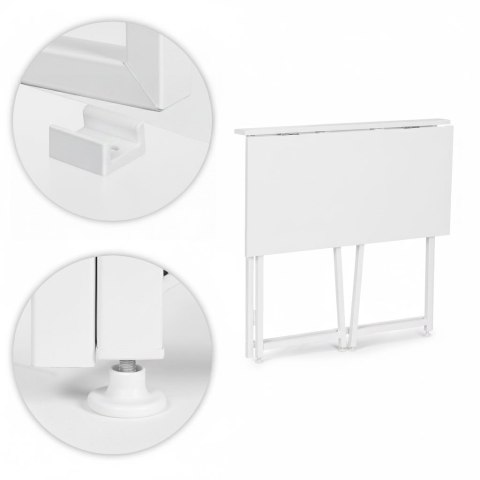 Biurko Komputerowe Składane 80x45 Cm Stolik Pod Laptopa Białe Modernhome