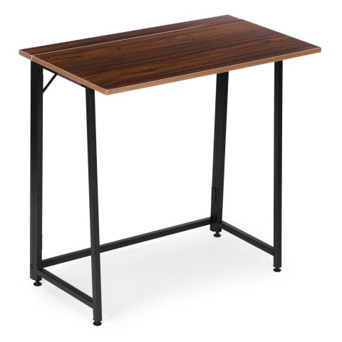 Biurko Komputerowe Składane 80x45 Cm Stolik Pod Laptopa Loft Ciemny Orzech Modernhome