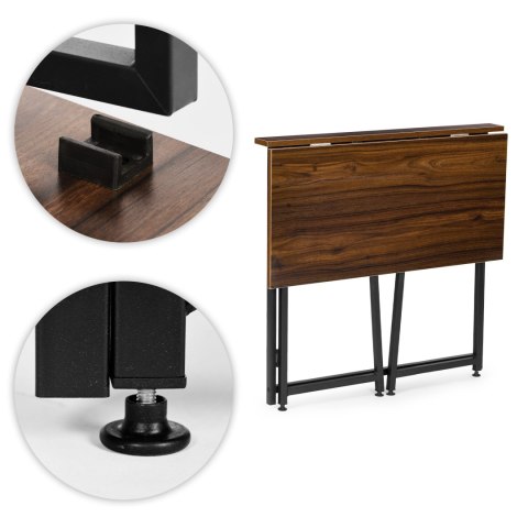 Biurko Komputerowe Składane 80x45 Cm Stolik Pod Laptopa Loft Ciemny Orzech Modernhome